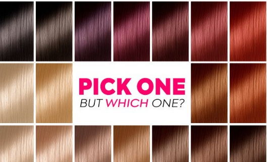 Hair dye colors range