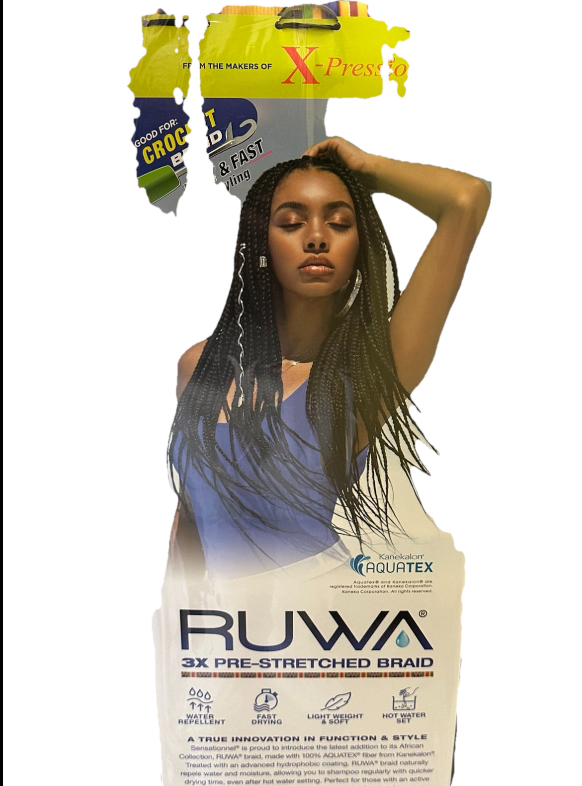 X-Pression Pre-Stretched Braid 3X RUWA 24" Color #1 & #1B