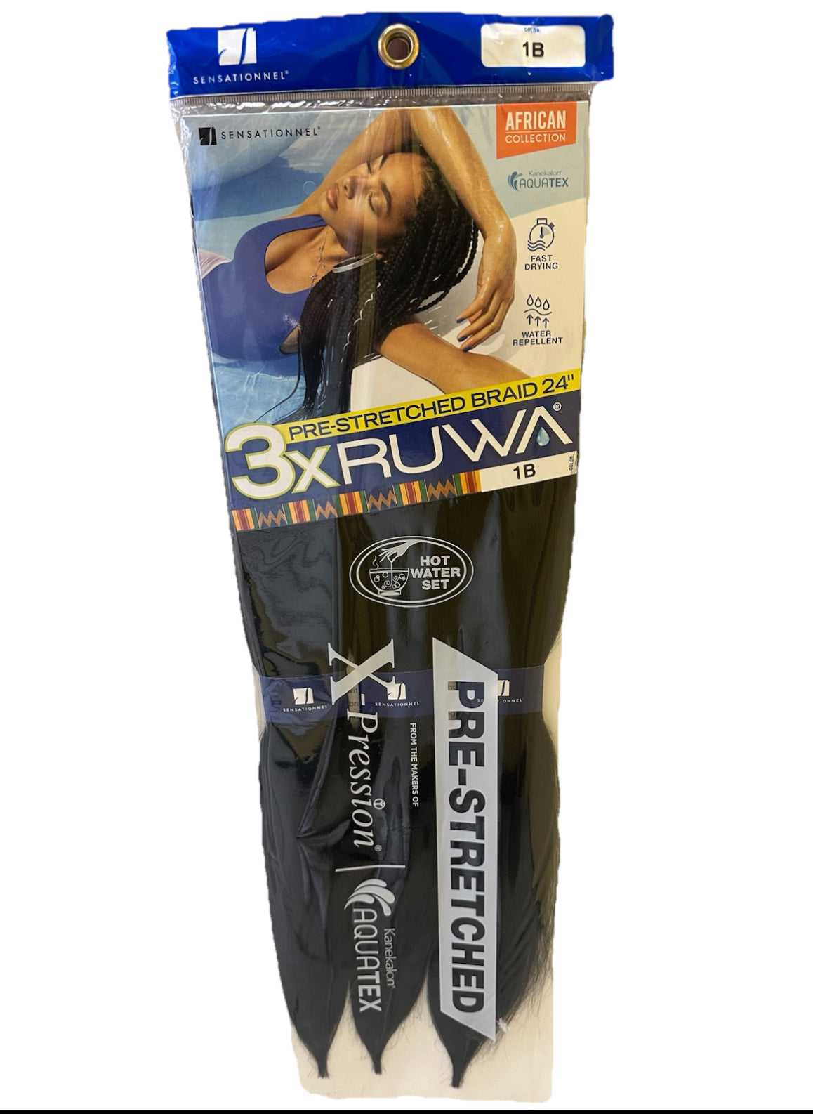 X-Pression Pre-Stretched Braid 3X RUWA 24" Color #1 & #1B