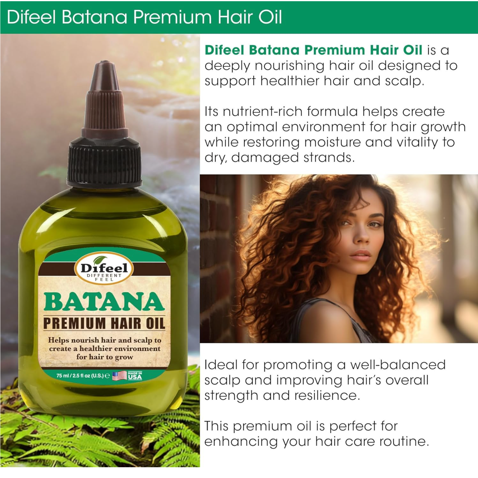 Difeel Batana Premium Hair Oil 2.5 oz.