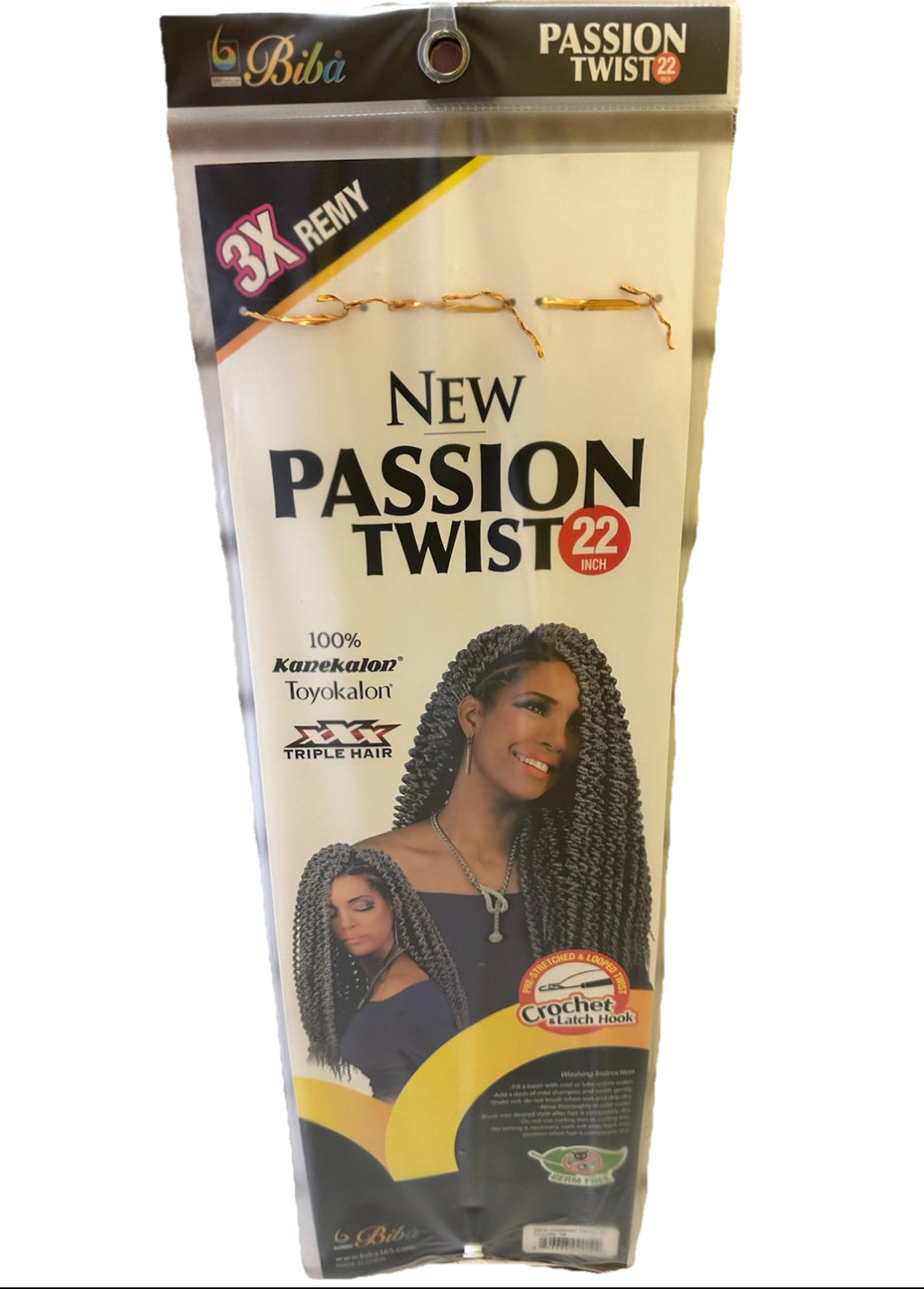 BIBA - 3X REMY PASSION TWIST 22" #1B