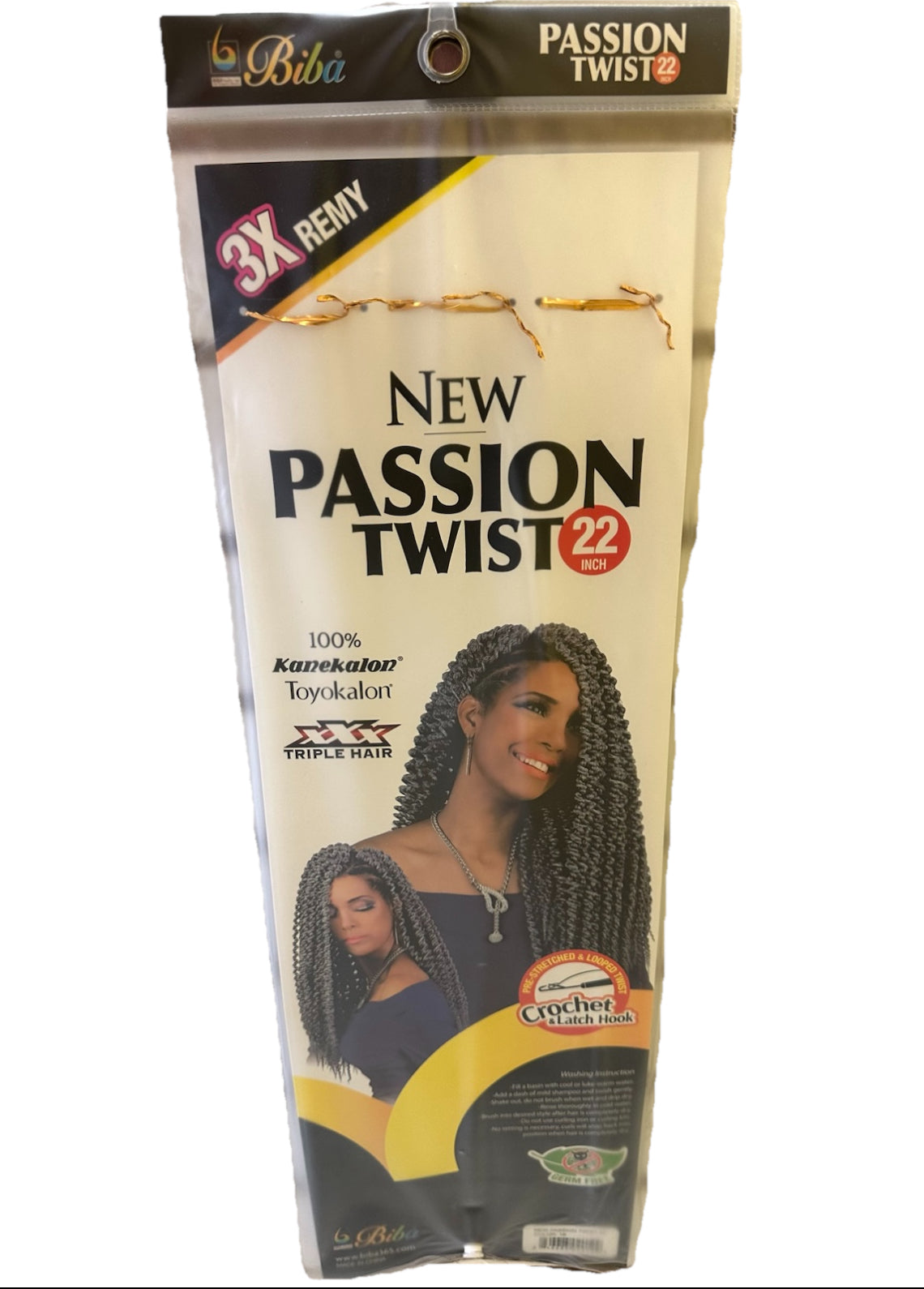 BIBA - 3X REMY PASSION TWIST 22" #1B