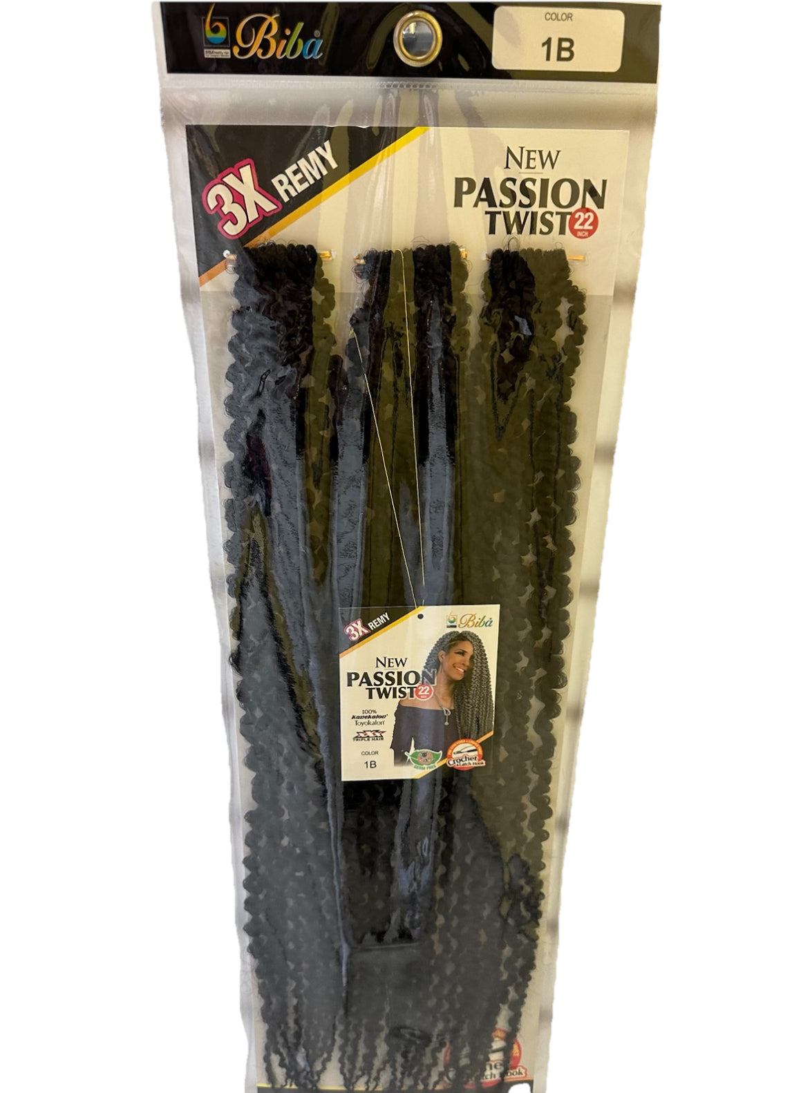 BIBA - 3X REMY PASSION TWIST 22" #1B