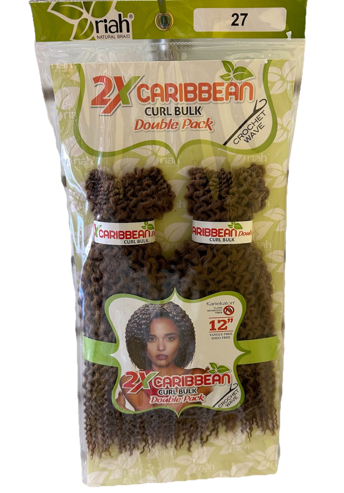 Riah 2Xcaribbean curl bulk Double Crochet wave #27