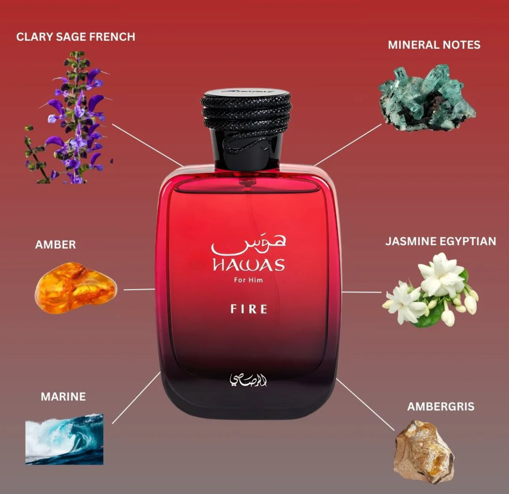 Hawas Fire For Him Eau De Parfum Spray 100ML (3.4 OZ) By Rasasi