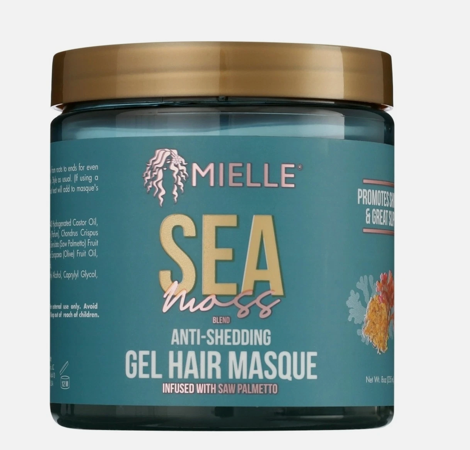 Mielle Organics Sea Moss Gel Hair Masque 8 oz, Moisturizing, Unisex