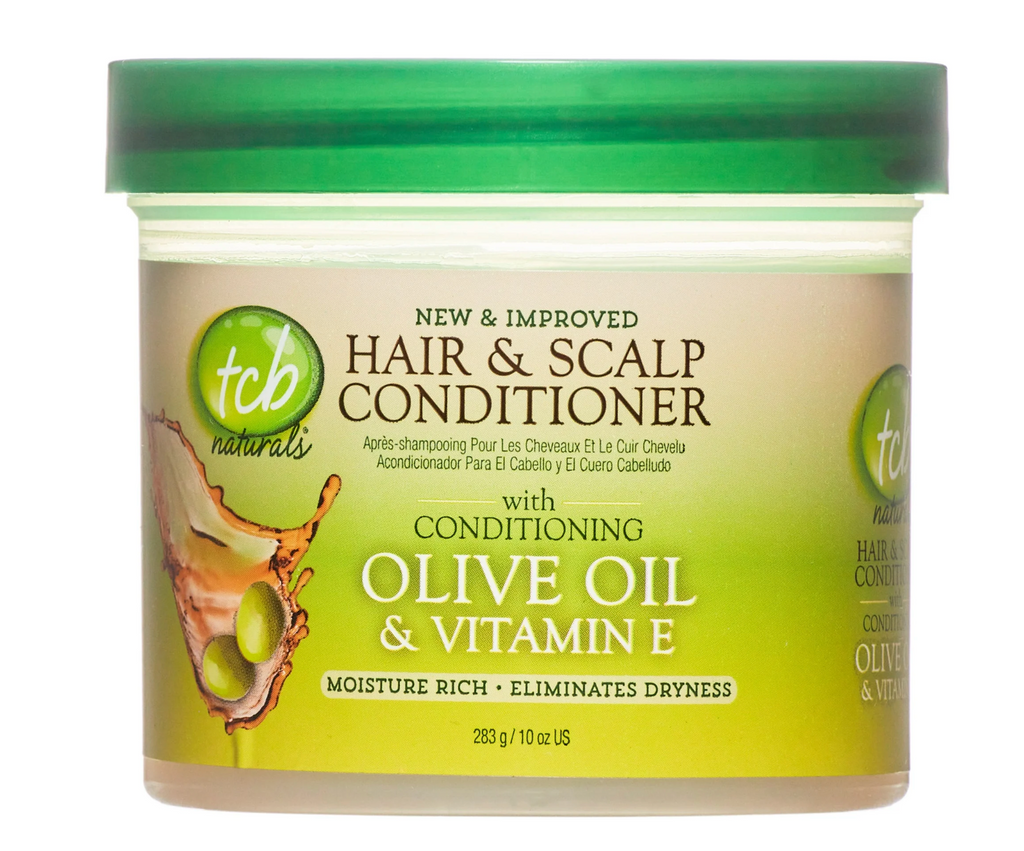 TCB Naturals Conditioner Hair & Scalp Olive Oil & Vitamin-E Jar, Dry Hair,10oz Moisturizing