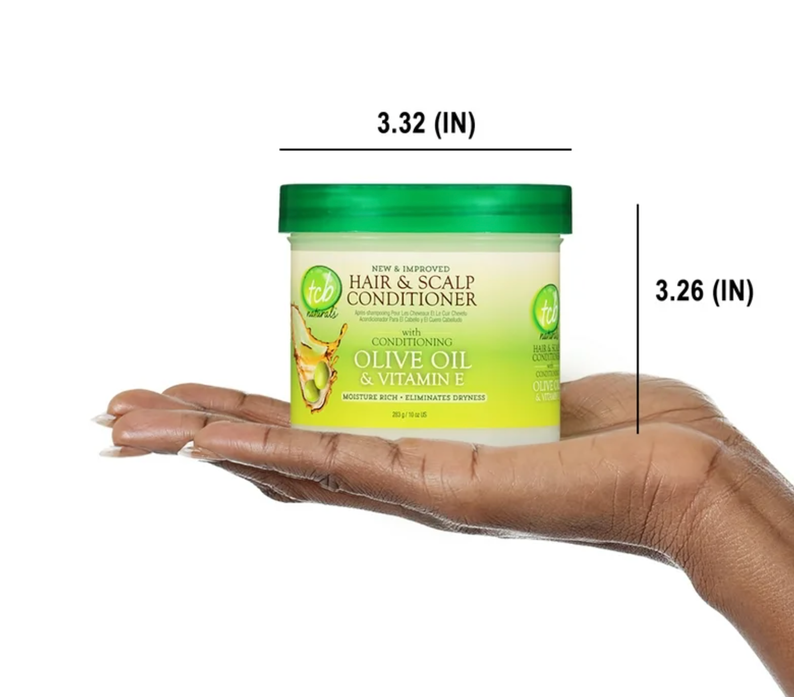 TCB Naturals Conditioner Hair & Scalp Olive Oil & Vitamin-E Jar, Dry Hair,10oz Moisturizing