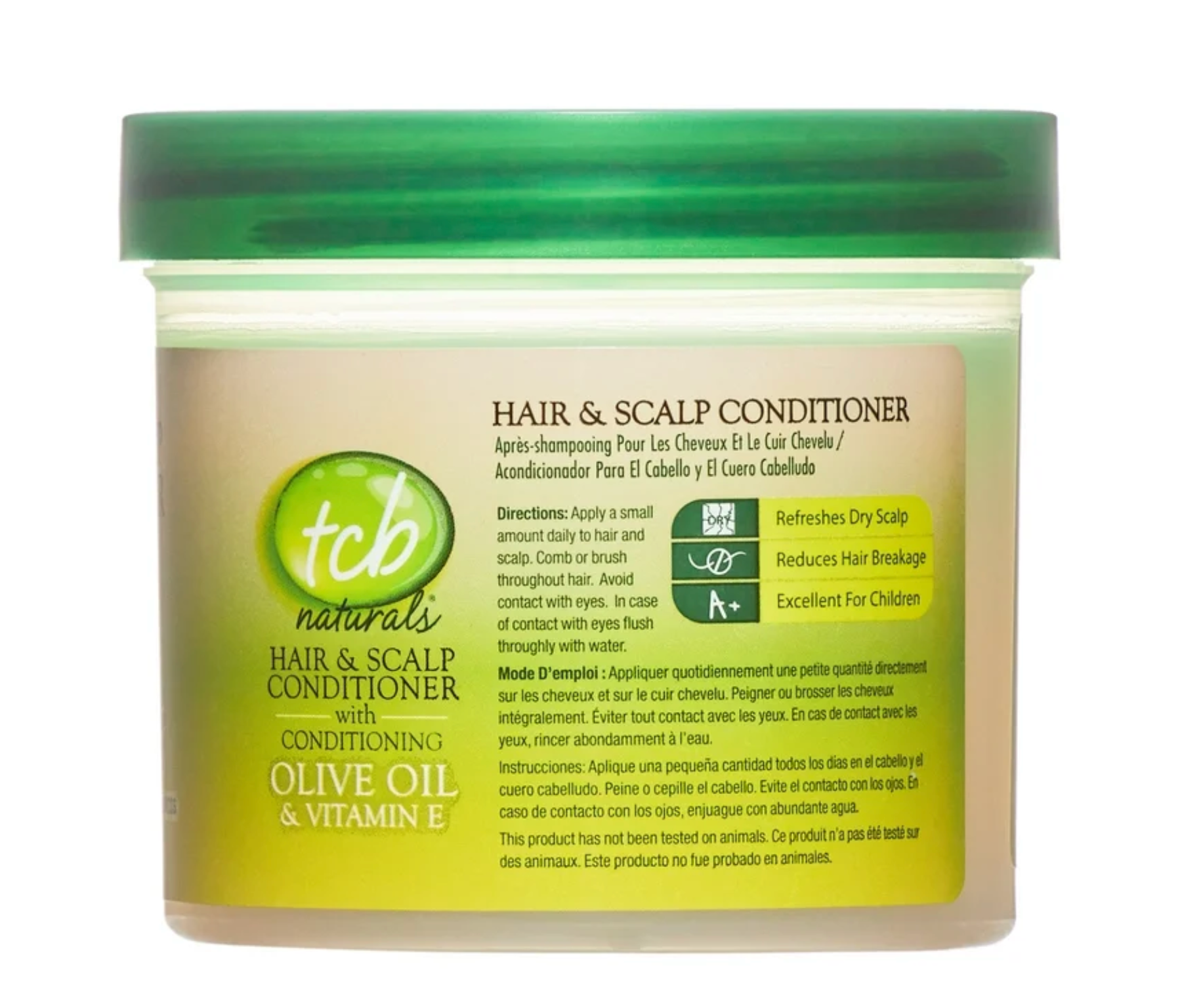 TCB Naturals Conditioner Hair & Scalp Olive Oil & Vitamin-E Jar, Dry Hair,10oz Moisturizing