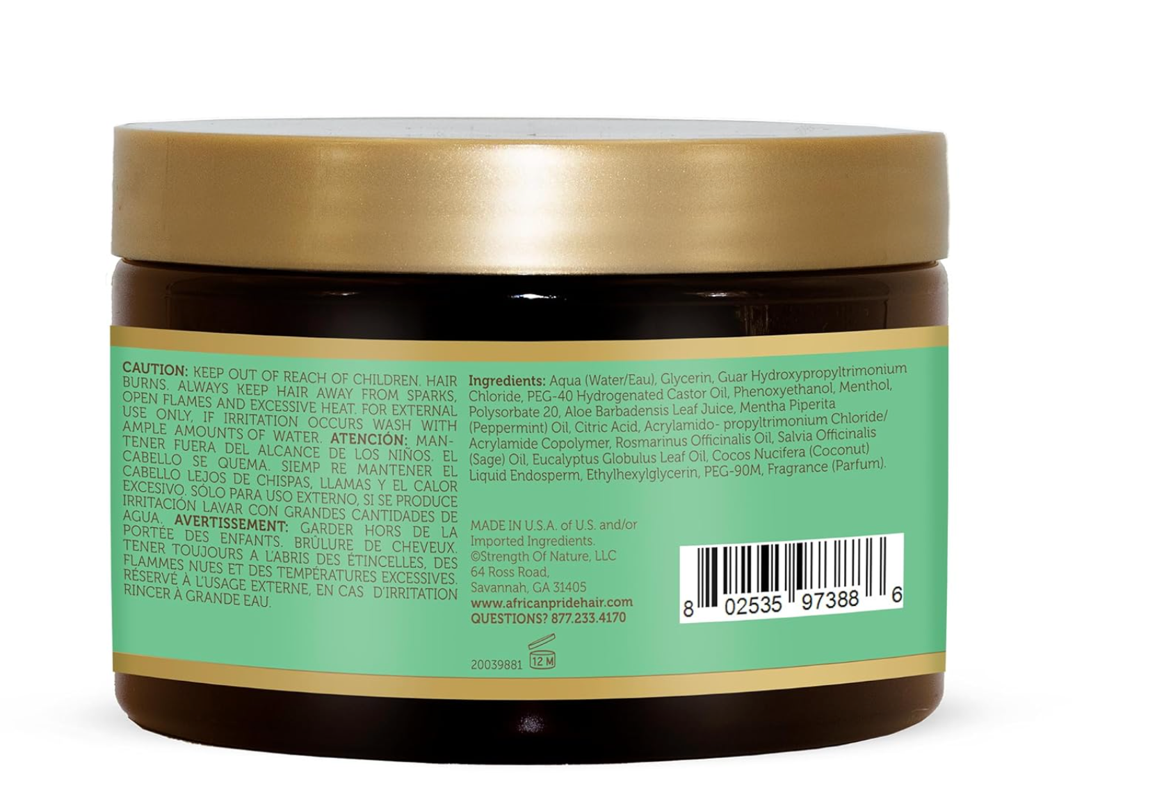 African Pride Feel It Formula Pre-Wash Detangler | Hair Treatment & Hair Mask with Peppermint, Rosemary & Sage | Strengthens, Moisturizes, Promotes Growth | 12 oz