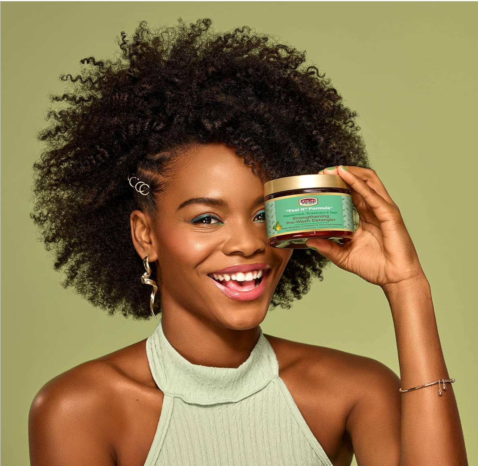 African Pride Feel It Formula Pre-Wash Detangler | Hair Treatment & Hair Mask with Peppermint, Rosemary & Sage | Strengthens, Moisturizes, Promotes Growth | 12 oz
