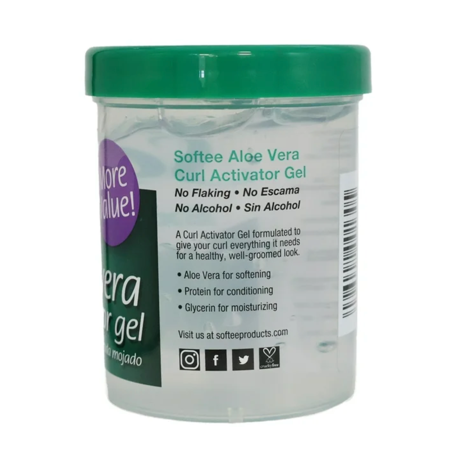 Softee Aloe Vera Curl Activator Gel For Extra Dry Hair, 8 Oz