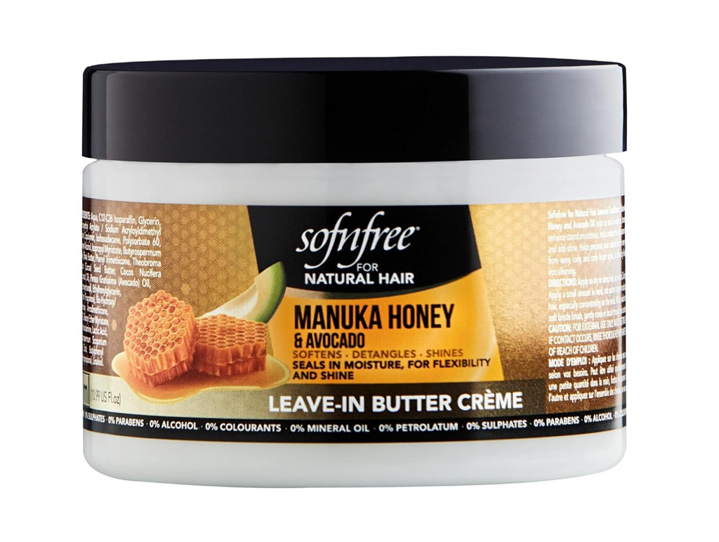 Sofn’free Leave-In Conditioner with Manuka Honey & Avocado Natural Hair Butter and Hair Moisturizer for Coily & Curly Hair - 11 Fl Oz