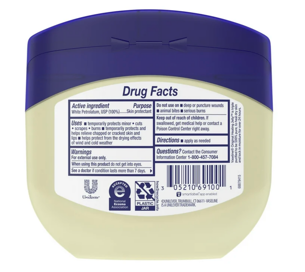 Vaseline Original Healing Petroleum Jelly Slugging Skincare for All Skin, 13 oz