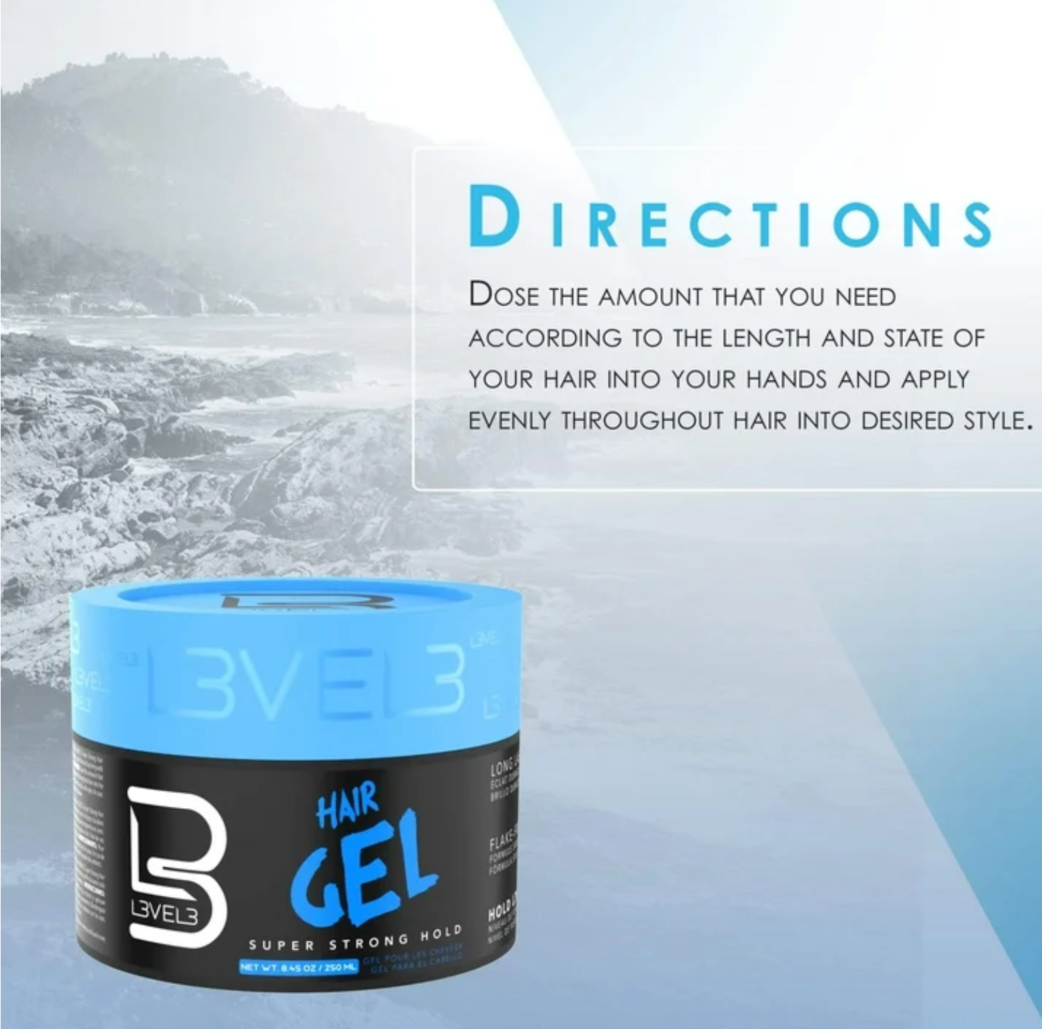 L3VEL3 Super Strong Hair Gel - 8.45oz