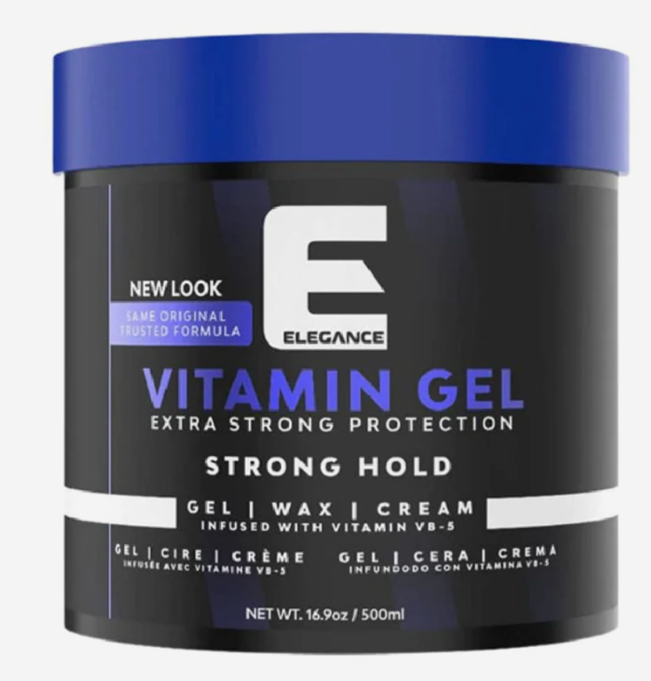 Elegance Pro-VB5 Hair Styling Gel Strong Hold (Vitamin) 16.9oz