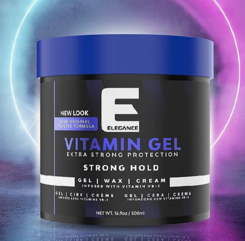 Elegance Pro-VB5 Hair Styling Gel Strong Hold (Vitamin) 16.9oz