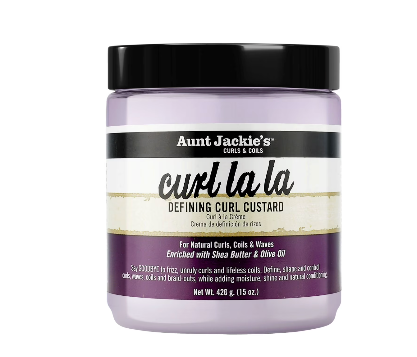 Aunt Jackie's Curl La La Defining Curl Custard Moisturizing Hair Cream, 15 oz