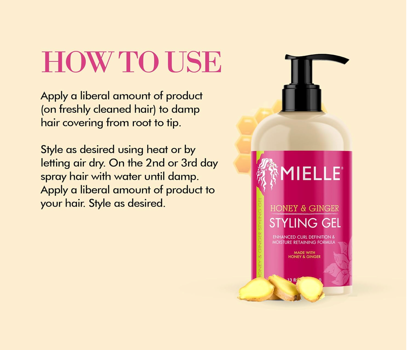 Mielle Organics Honey & Ginger Styling Gel 13oz