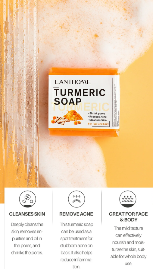 Turmeric Cleansing Soap Bar, Face and Body Soap for Cleanses Skin,