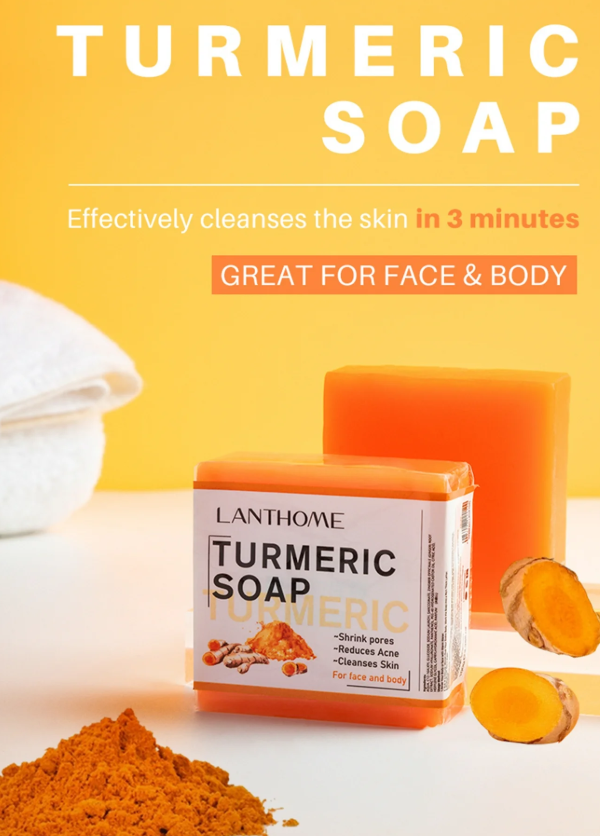 Turmeric Cleansing Soap Bar, Face and Body Soap for Cleanses Skin,