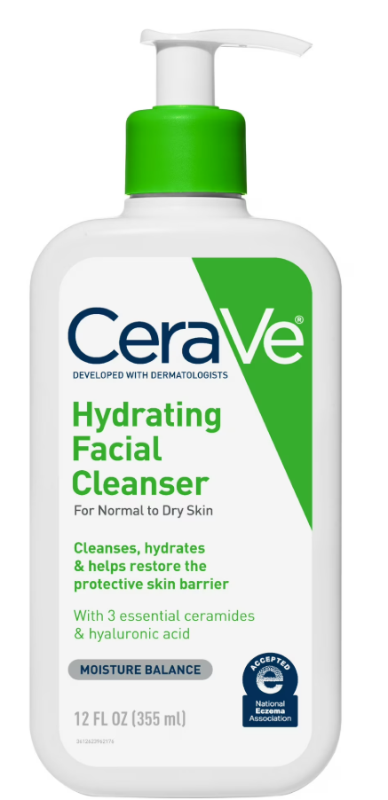 CeraVe Hydrating Facial Cleanser for Normal to Dry Skin, Daily Face 12 OZ