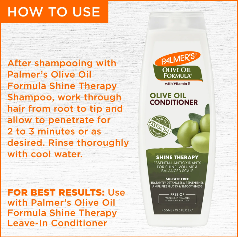 Palmer's Olive Oil Formula Conditioner Sulfate Free for Dull, Frizzy Hair and Dry Scalp, 13.5 oz.