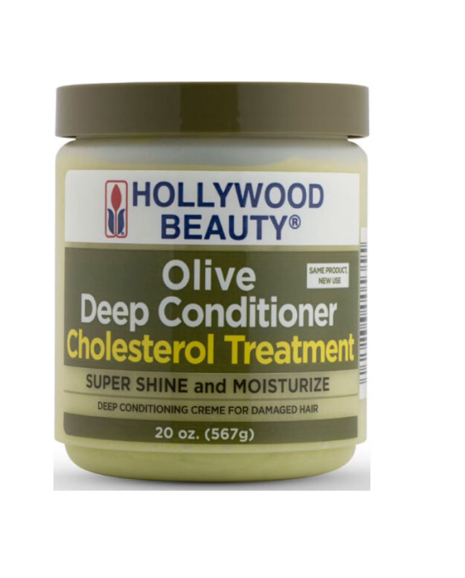 Hollywood Beauty Olive Oil Deep Conditioner Cholesterol Treatment for Damaged Hair, 20 oz