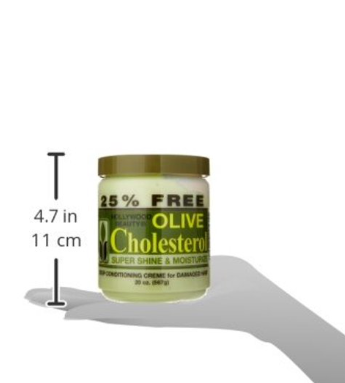 Hollywood Beauty Olive Oil Deep Conditioner Cholesterol Treatment for Damaged Hair, 20 oz