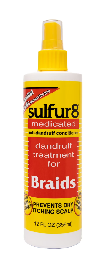 Sulfur8 Medicated Dandruff Treatment for Scalp and Braids, 12 fl. oz., Dry, Moisturizing, Unisex