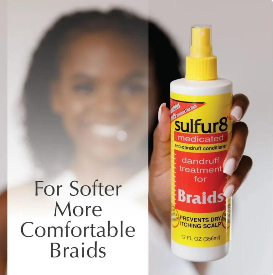 Sulfur8 Medicated Dandruff Treatment for Scalp and Braids, 12 fl. oz., Dry, Moisturizing, Unisex