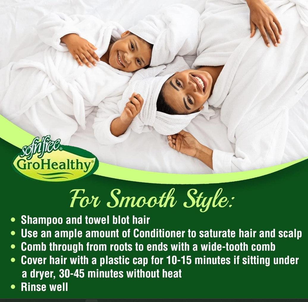 Shea & Coconut Moisture Rich Conditioner for Relaxed and Natural, Curly Hair - Helps Smooth, Repair, Rebuild, & Moisturize with Omega 3, Sulfate-Free - Sofn’Free