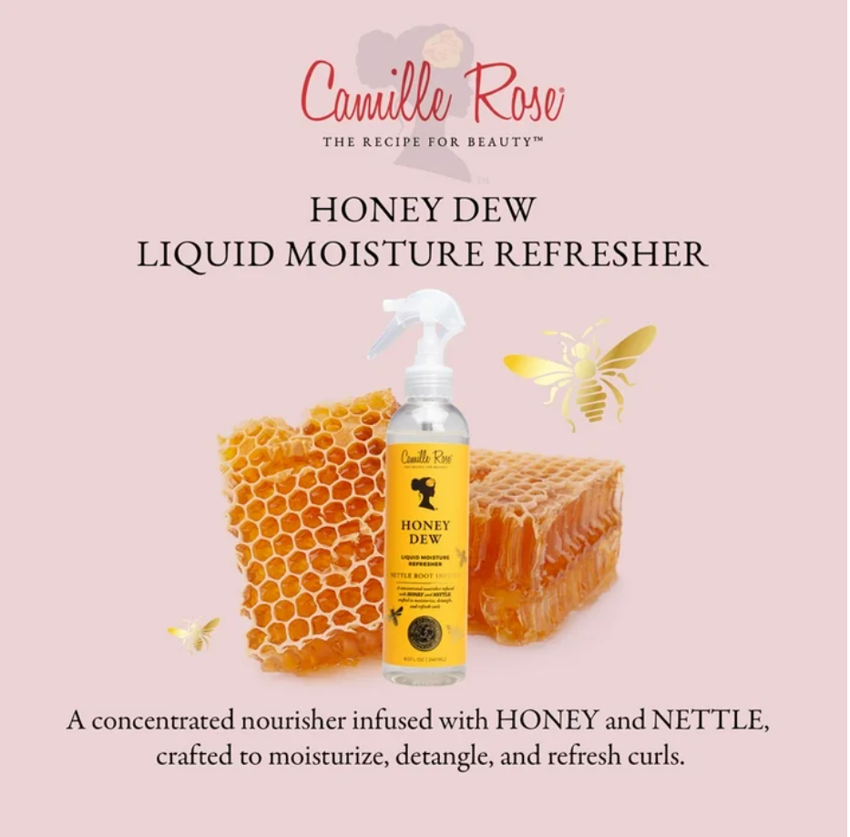 Camille Rose Honey Dew Hydrate & Shine Moisture Refresher Spray with Honey & Nettle Root, 8oz