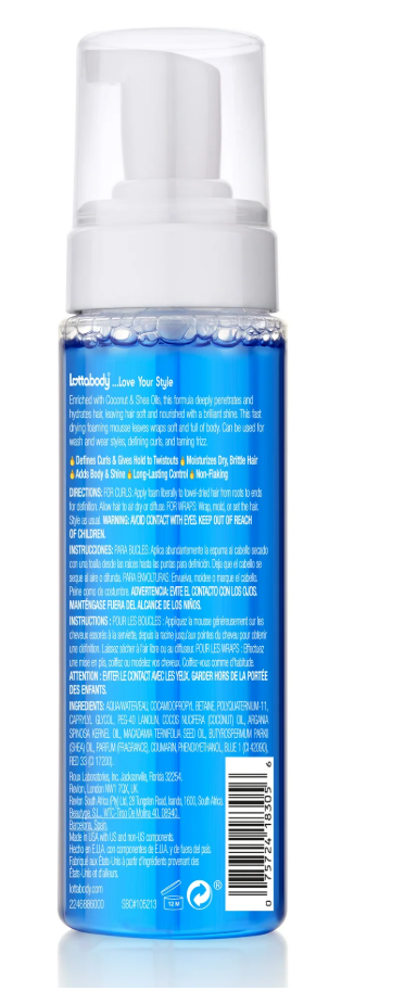 Lottabody Wrap Me Foaming Curl Mousse with Coconut and Shea Oil, 7 Oz