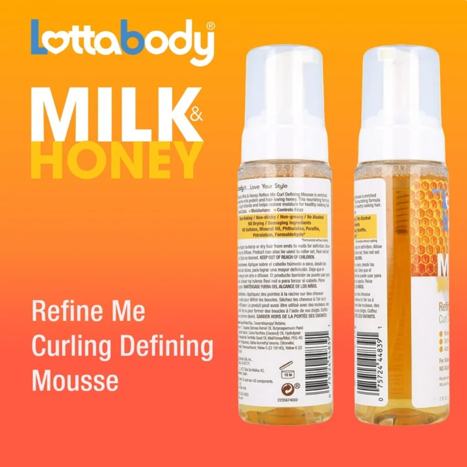 Lottabody Refine Me Curl Defining Mousse, Milk and Honey, 7oz
