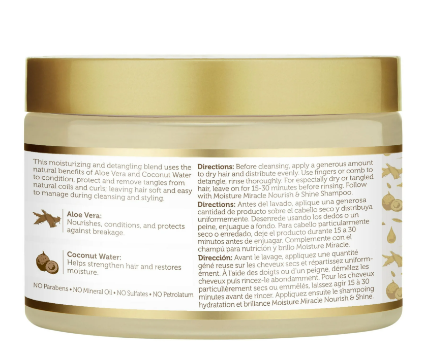 African Pride Aloe & Coconut Water Pre-Shampoo 12oz., Coily, Curly, Moisturizing, Unisex