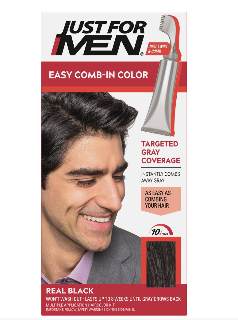 Just For Men Easy Comb-In Color Targeted Gray Coverage Hair Color, Real Black