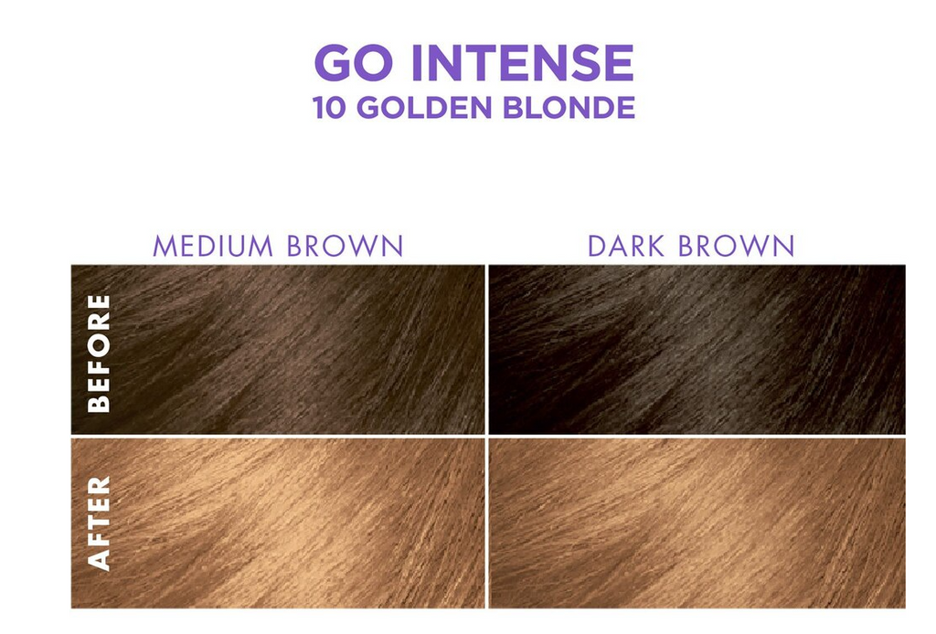 Dark & Lovely Go Intense! Ultra Vibrant Permanent Hair Color, 10 Golden Blonde