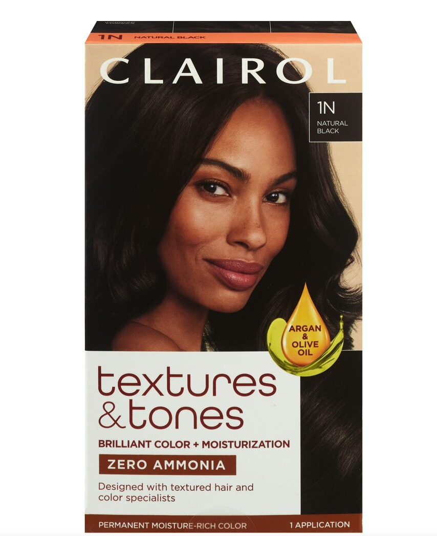 Clairol Textures & Tones Permanent Hair Dye, 1N Natural Black