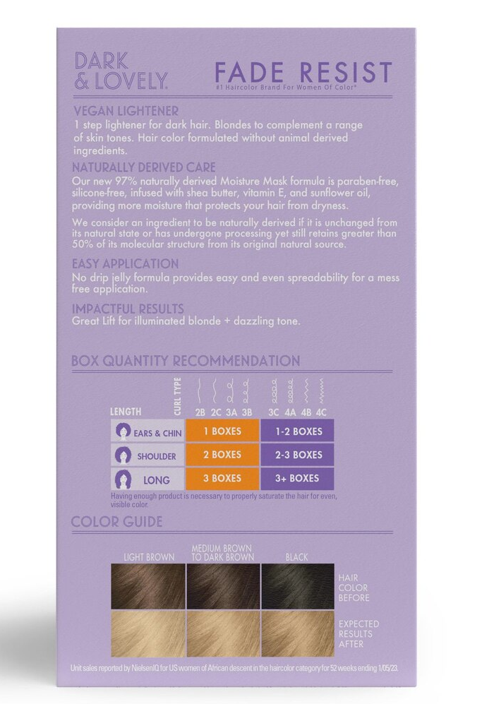 Dark & Lovely Fade Resist Permanent Hair Color, 396 Luminous Blonde