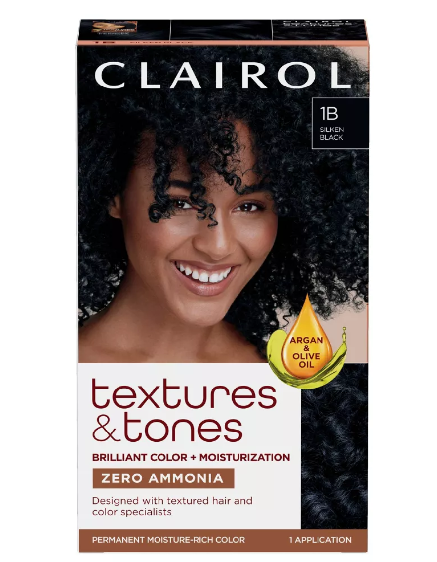 Clairol Textures & Tones Permanent Hair Color Cream 1B