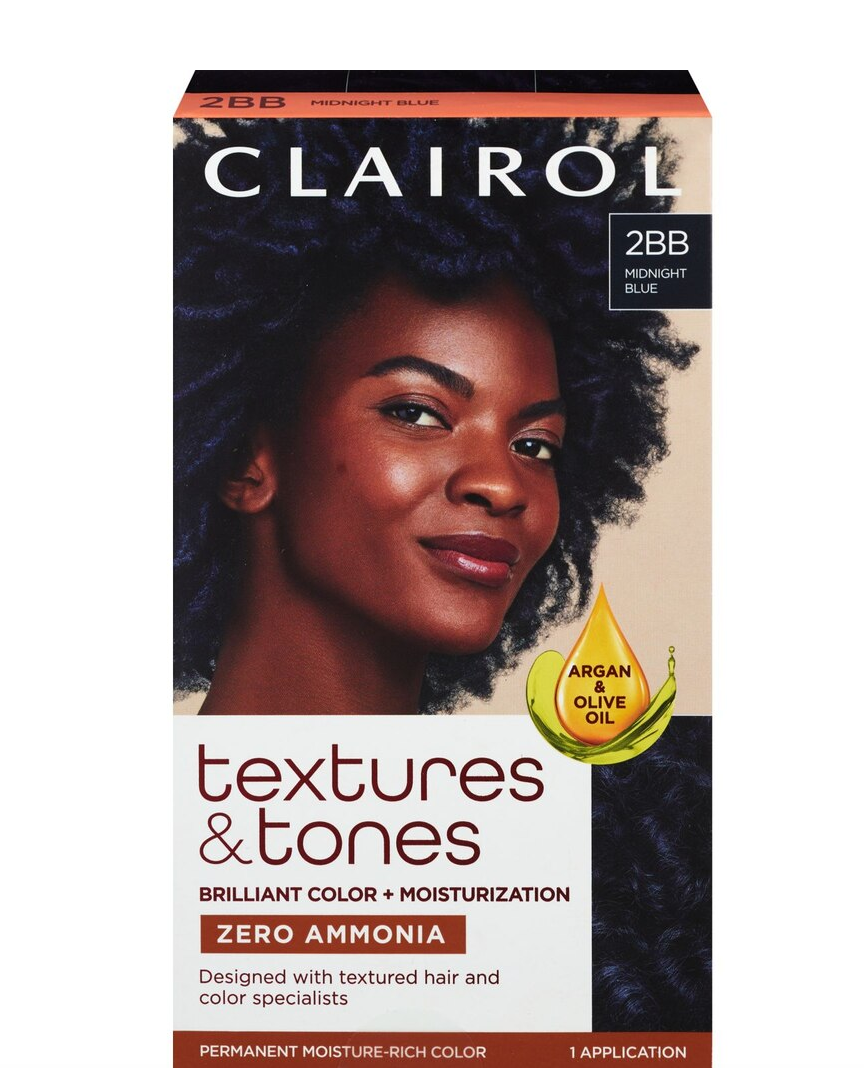 Clairol Textures & Tones Permanent Hair Dye, 2BB Midnight Blue