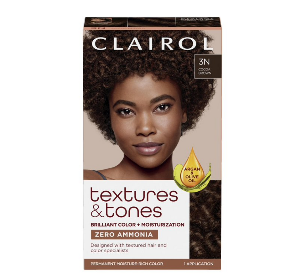 Clairol Textures & Tones Hair Dye Ammonia-Free Permanent Hair Color Creme, 3N Cocoa Brown,