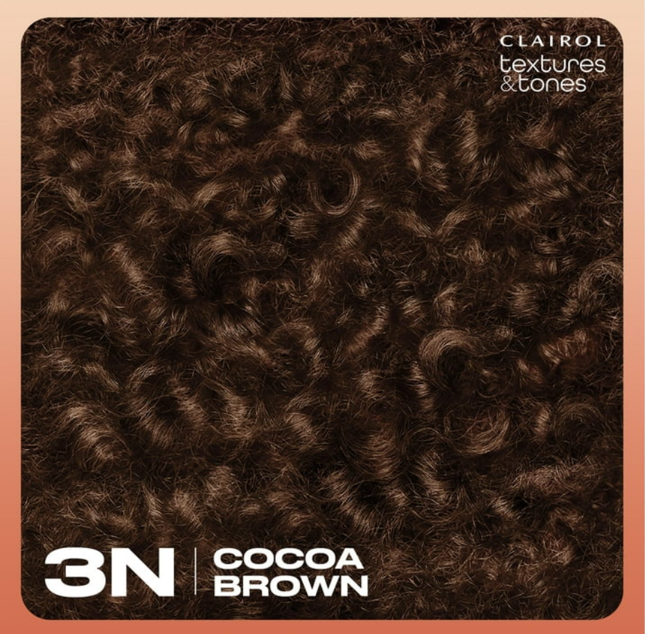 Clairol Textures & Tones Hair Dye Ammonia-Free Permanent Hair Color Creme, 3N Cocoa Brown,