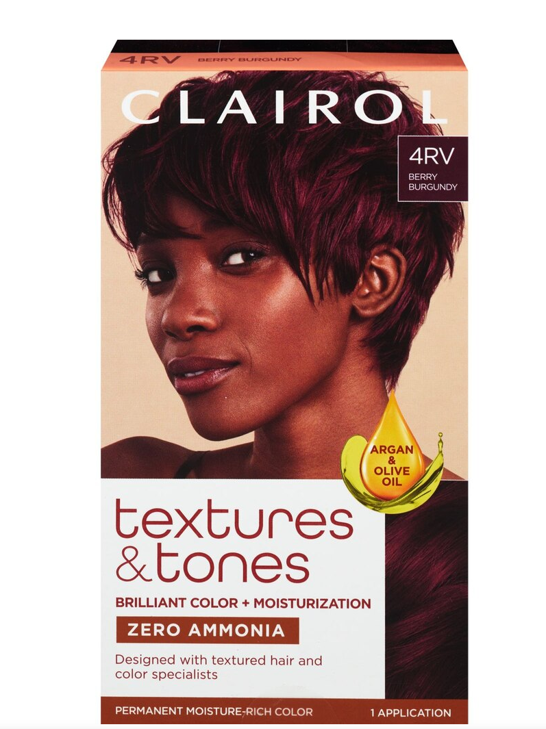 Clairol Textures & Tones Permanent Hair Dye, Berry Burgundy 4RV