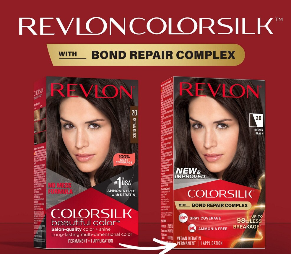 Revlon Colorsilk With Bond Repair Complex Permanent Hair Color, 20 Brown Black