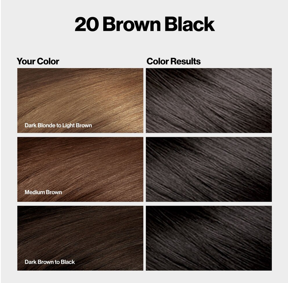 Revlon Colorsilk With Bond Repair Complex Permanent Hair Color, 20 Brown Black