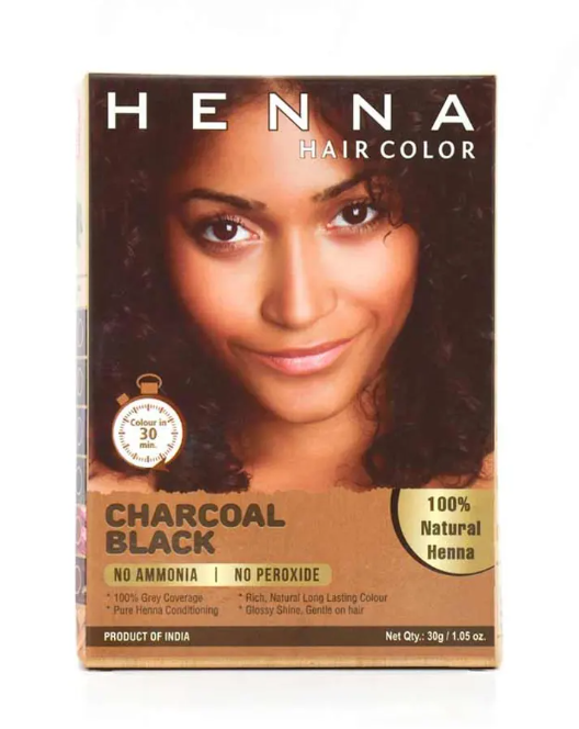 HENNA Hair Dye & Color Charcoal Black Color Hair Care 100% Pure Conditioning