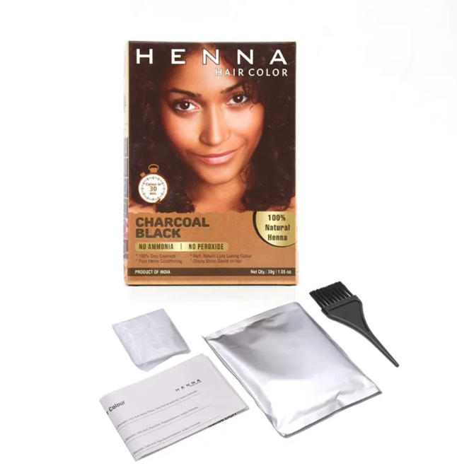 HENNA Hair Dye & Color Charcoal Black Color Hair Care 100% Pure Conditioning