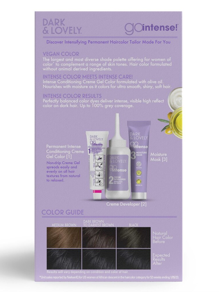 Dark & Lovely Go Intense! Ultra Vibrant Permanent Hair Color, 1 Super Black